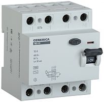 Выключатель дифференциальный (УЗО) ВД1-63 4п 40А 30мА тип AC GENERICA | код. MDV15-4-040-030 | IEK